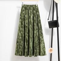 【新中式复古垂感半身裙】2024秋冬新女士松紧腰宽松中长裙