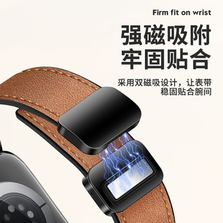 BHO适用苹果手表表带apple watch s10/ultra表带真皮iwatch s9/8/7/6/5/4/se真皮磁吸扣手表带