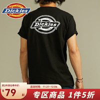 Dickies 纯棉短袖T恤男  夏季圆领休闲简约基本款百搭上衣 11799 黑色 XL