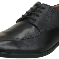 Clarks 男士 Tilden Walk 牛津鞋 Black Leather 41 EU 宽版