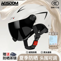 IVISDOM 新国标头盔3C认证电动车男士夏季摩托车半盔女士电瓶车安全帽四季666白