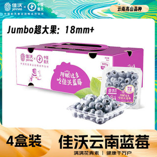 JOYVIO 佳沃 云南蓝莓 大果18mm+ 4盒装 约125g/盒