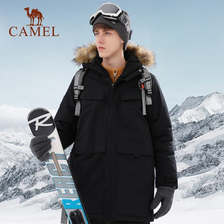 CAMEL 骆驼 派克冲锋衣 情侣加绒加厚中长款防风防水夹棉登山服