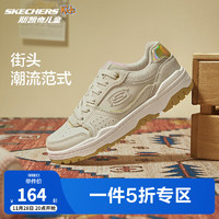 SKECHERS 斯凯奇 儿童休闲板鞋女童春秋新款复古潮流运动鞋310230L 女童/绑带/自然色/NAT 36码