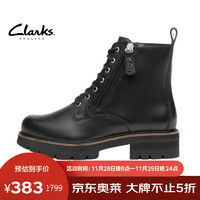 Clarks冬季圆头粗跟侧拉链中跟纯色马丁靴 261663154 261663154 37 (230mm)