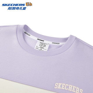 Skechers斯凯奇童装男女中大童拼接色卫衣秋季运动儿童上衣L424K048