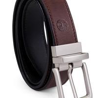 Timberland 添柏岚男式经典皮革面皮带 棕色/黑色 48