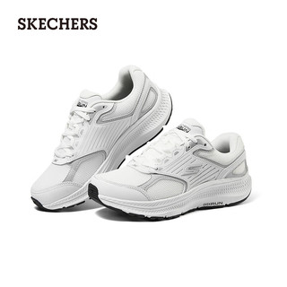 斯凯奇（Skechers）2024年夏季女鞋复古运动鞋缓震舒适透气休闲鞋128606 白色/银色/WSL 35