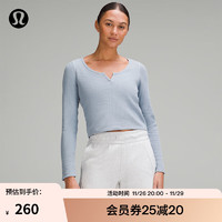 lululemon 丨Cotton-Blend 女士棉混纺长袖亨利衫 LW3GURS 水泥蓝