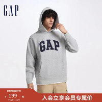 Gap 盖璞 男女装碳素软磨抓绒字母logo连帽卫衣 609116