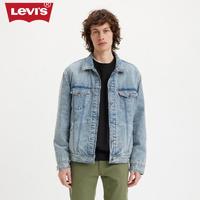 Levi's 李维斯 春季男士牛仔外套蓝色翻领时尚舒适长袖