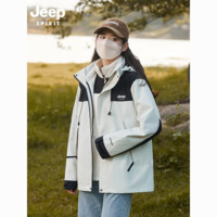 JEEP SPIRIT Jeep吉普冲锋衣男士外套新款加厚可拆卸三合一秋冬装学生登山服女