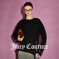 Juicy Couture 橘滋 暮秋晚风撞色LOGO纽扣圆领女式毛衣