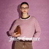 Juicy Couture 橘滋 秋日午后LOGO金属牌肌理感撞色女式毛衣