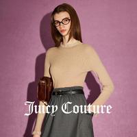 Juicy Couture 橘滋 金色梦幻Logo金属牌荷叶领女式针织衫