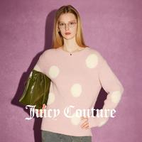 Juicy Couture 橘滋 初雪情书LOGO金属牌绒感提花圆领女式毛衣