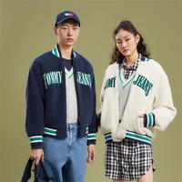 TOMMY HILFIGER Tommy Jeans 男仿羊羔绒复古刺绣保暖棒球领铺棉夹克外套15120