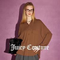 Juicy Couture 橘滋 日落沙滩Logo纽扣绞花肌理针织女式衬衫