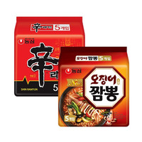 农心(NONGSHIM)鱿鱼面 海鲜辣味汤面速食泡面拉面韩国方便面 鱿鱼面5袋+农心拉面5袋