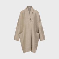 女式纯色系百搭文艺风优雅宽松针织大衣