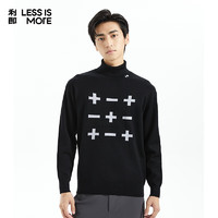 LILANZ 利郎 轻时尚男装羊毛衫男LOGO提花高领保暖毛衣Q3DMS602 黑 175