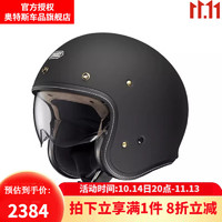 SHOEI 日本进口半盔JO+3/4头盔复古凯旋摩托车夏季踏板机车头盔 JO哑黑 XL