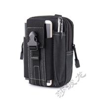 SHABOLONG 莎波龙 户外战术腰包多功能运动跑步休闲腰包 男女军迷挂包穿皮带手机包 黑