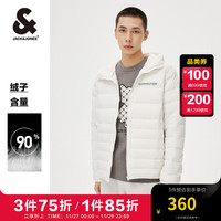 杰克·琼斯（JACK&JONES）冬季男装潮流宽松防泼水外套时尚舒适百搭轻薄羽绒服男士 雪白222423005 190/108A/XXL