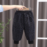 薇靡雅(WEIMIYA)儿童加绒加厚棉裤2024格子宝宝冬装童裤男 245106树叶 110cm