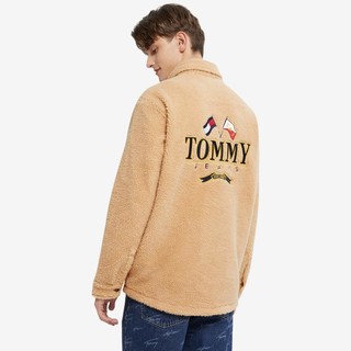 Tommy Jeans 男女同款美式复古仿羊羔绒双旗刺绣衬衫外套15133