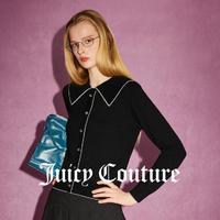 Juicy Couture 橘滋 编织的梦Logo皇冠纽扣银丝撞边女式毛衣24秋冬