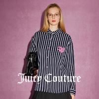 Juicy Couture 橘滋 秋日私语爱心Logo撞色印花条纹女式衬衫