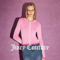 Juicy Couture 橘滋 告白气球Logo纽扣甜美木耳边长袖女式针织衫