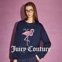 Juicy Couture橘滋【2024年秋冬款】火烈鸟Logo图案刺绣圆领女式卫衣