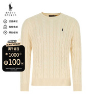 Ralph Lauren拉夫劳伦男秋冬肖战同款麻花圆领纯棉针织衫710775885024米色 XL