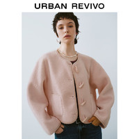 URBAN REVIVO UR 2024冬季女装气质牛角扣双口袋外套 UYY140053