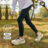 安踏女童打底裤儿童裤子24秋中大童运动紧身裤瑜伽裤宝宝长裤 梦幻黑-3