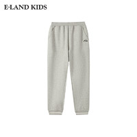 E-LAND KIDS eland kids衣恋童装男童加绒卫裤2024年冬季新品学院风休闲裤子