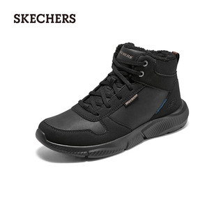 斯凯奇（Skechers）男鞋马丁靴高帮休闲运动跑步鞋保暖防寒雪地靴冬季棉鞋男靴210788 全黑色/BBK 41