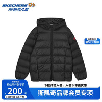 Skechers斯凯奇小暖宝羽绒服男女童轻薄秋冬季儿童连帽外套L424K061