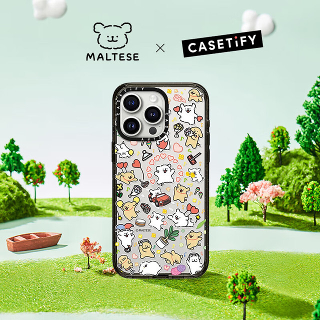 CASETiFY Maltese线条小狗 小狗博物馆 适用于iPhone14 Pro Max手机壳