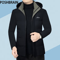 POSHBRAIN冬季新款中年男士羽绒棉服加厚保暖外套休闲时尚爸爸装