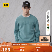 卡特彼勒CAT卡特毛衣套衫男男士户外休闲百搭宽松长袖多色毛衣套衫针轻户外 湖绿 L