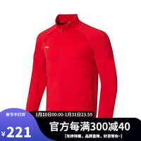 李宁（LI-NING） 乒乓球服长袖套装开衫无帽卫衣秋季乒乓运动外套 男款上衣AWDR749-3红色 L 男款上衣 红色