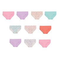 移动专享：HANES 恒适 适合幼儿 女性 内衣 轻质 6件装 内衣 Brief - Assorted - 10 Pack 2-3T