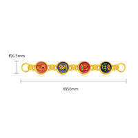 潮宏基 臻尚系列黄金转运串珠足金吊坠5D硬金DIY珐琅双面一致礼物X
