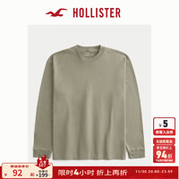 HOLLISTER 美式情侣圆领运动长袖重磅T恤 KI324-4171