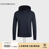 EMPORIO ARMANI 24秋冬EA男士长袖连帽落肩刺绣卫衣