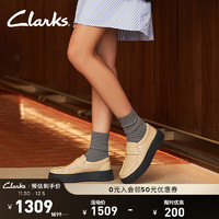 Clarks 其乐 Torhill系列女鞋厚底饼干乐福鞋一脚蹬复古休闲单鞋 浅棕色 261793534 37