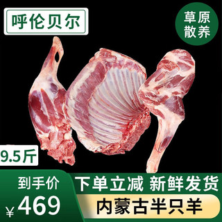 鲜羊官 内蒙呼伦贝尔草饲羊肉 9.5斤（羊整排+羊前腿+后羊腿）